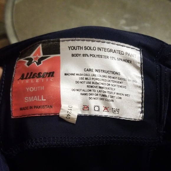 Youth small navy blue football pants with pads - Picture 4 of 4